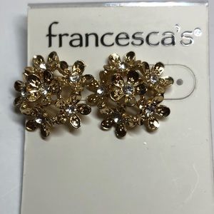Beautiful Floral Rhinestone Earrings!